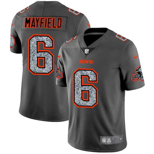 Men Cleveland Browns 6 Mayfield Nike Teams Gray Fashion Static Limited NFL Jerseys